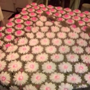 80 ×80 handmade vintage crotchet girls afghan